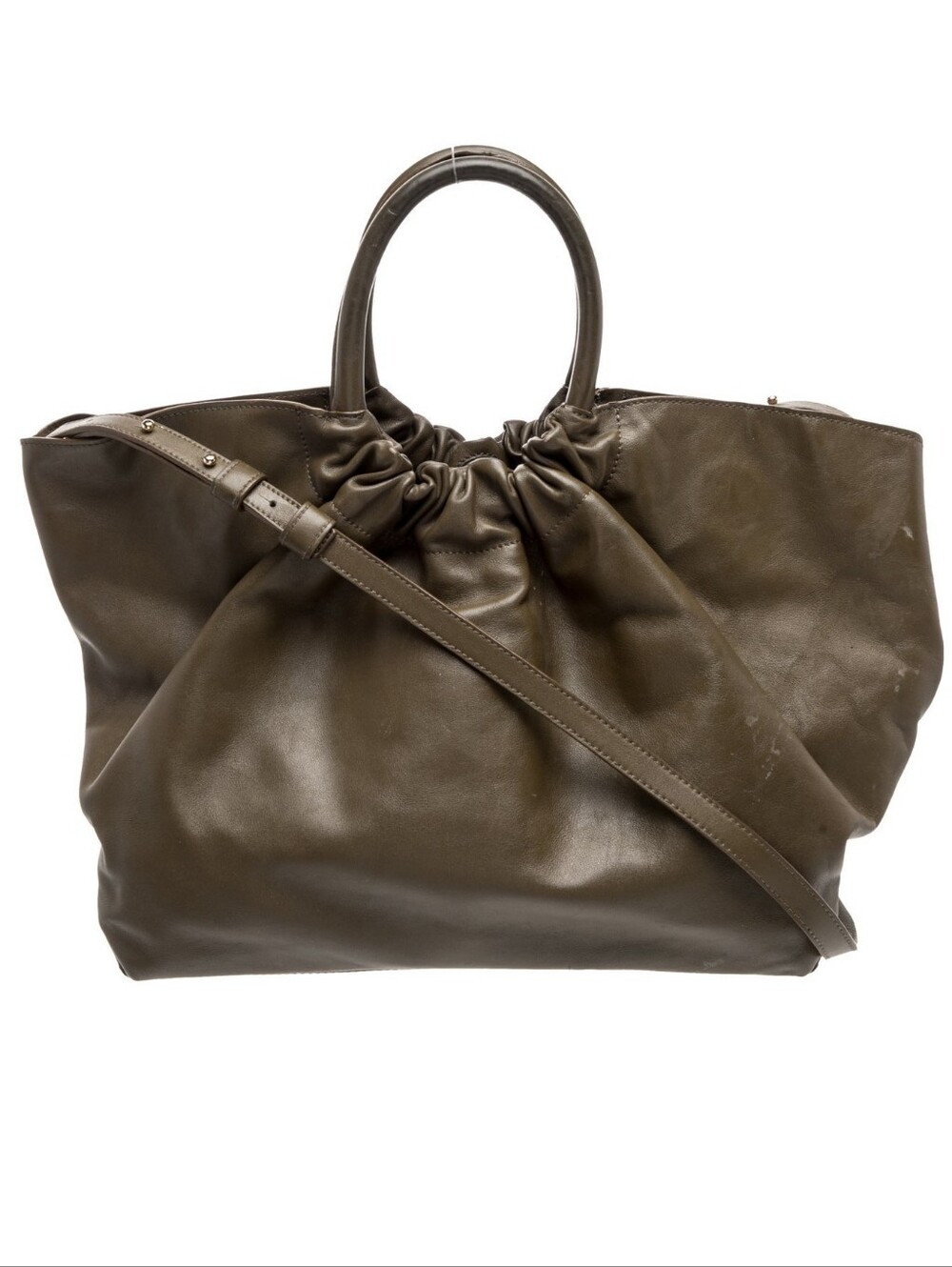 DeMellier Olive Leather Los Angeles Large Tote